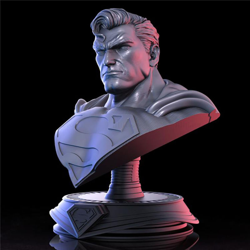 SuperMan Bust 3D Model Ready to Print OBJ