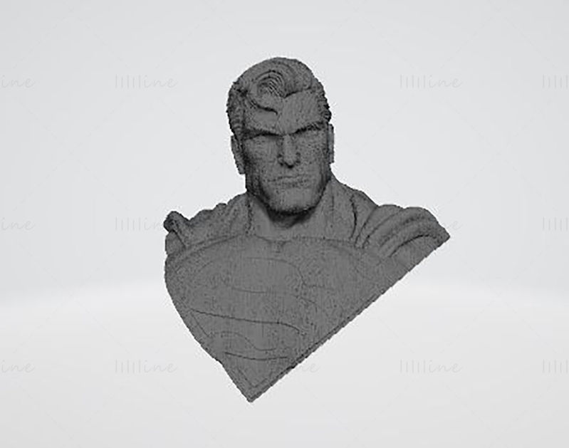 SuperMan Bust 3D Model Ready to Print OBJ