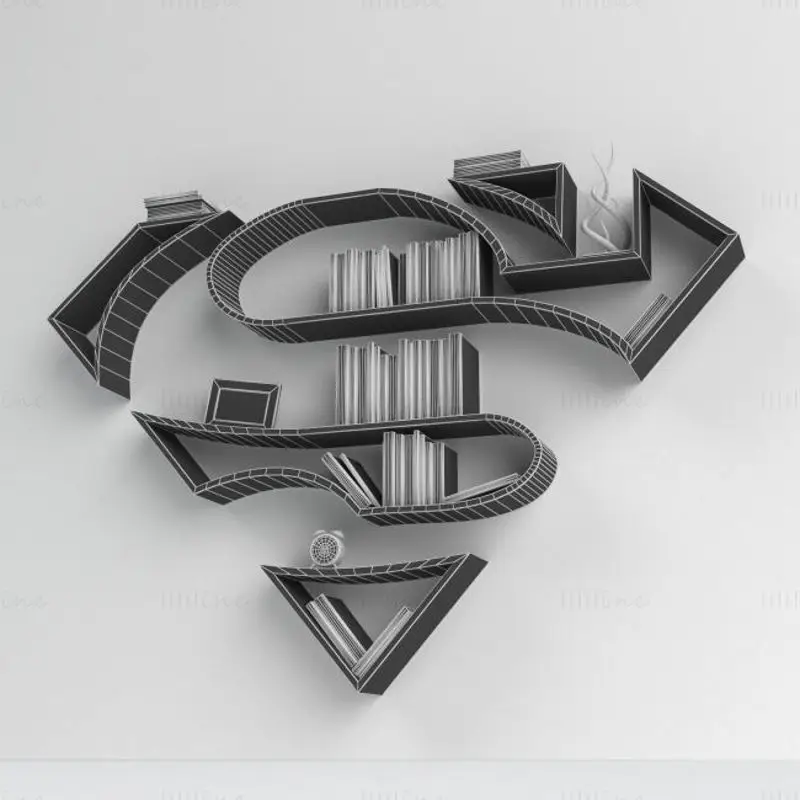Rafturi cu sigla Superman Model de imprimare 3D STL