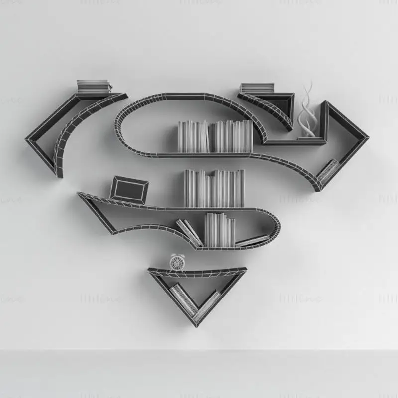 Rafturi cu sigla Superman Model de imprimare 3D STL