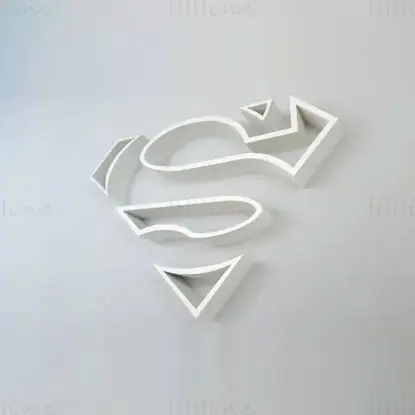قفسه های لوگوی سوپرمن پرینت سه بعدی مدل STL