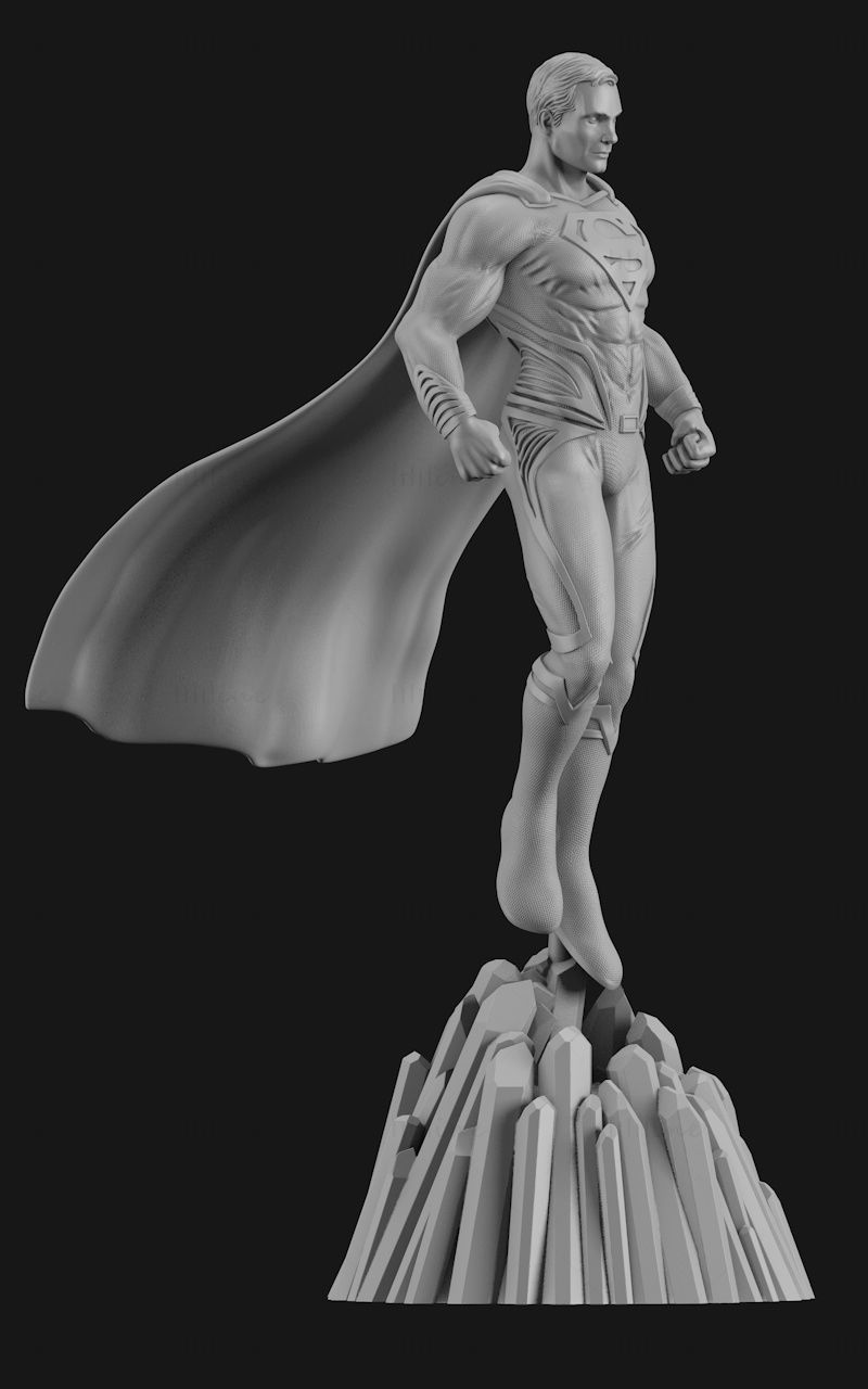 Superman on sunstone crystal 3d printing model STL