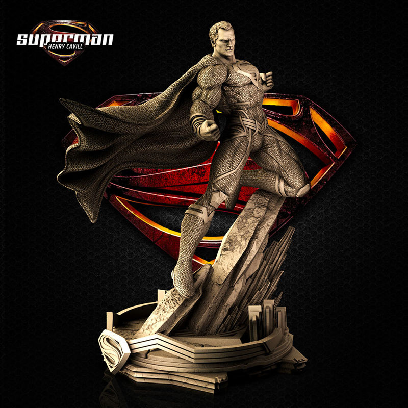 Superman Sculpture 3D Model Ready to Print STL