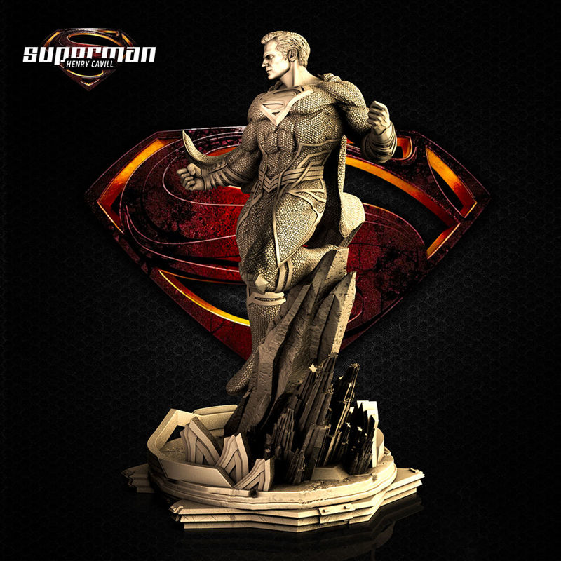 Superman Sculpture 3D Model Ready to Print STL
