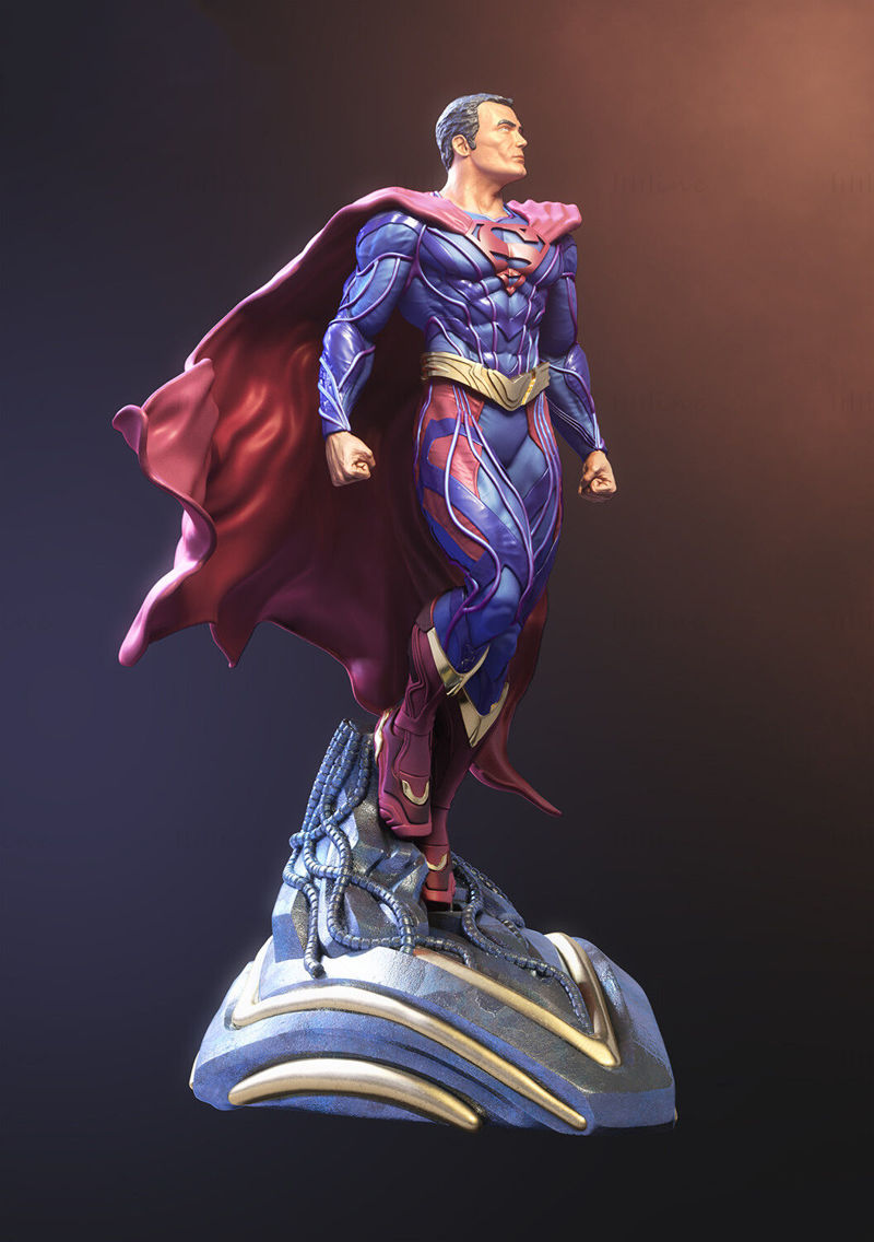 Superman Statue 3D Model Ready to Print STL