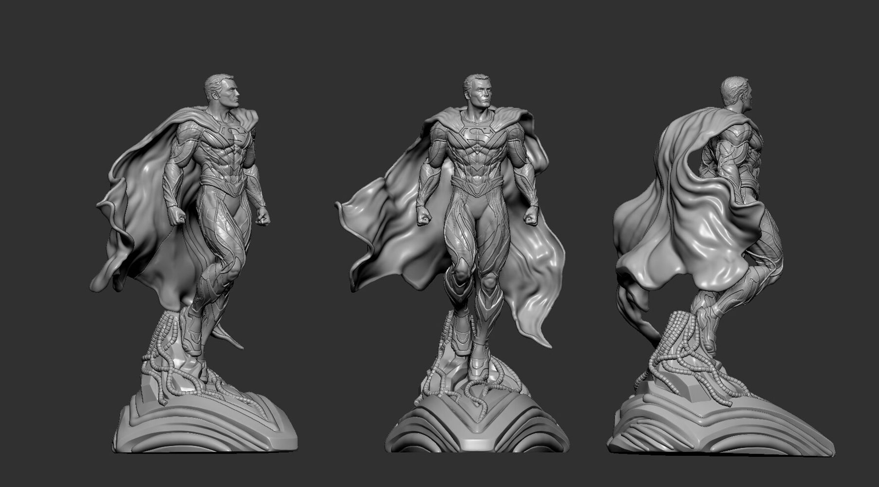 Superman Statue 3D Model Ready to Print STL