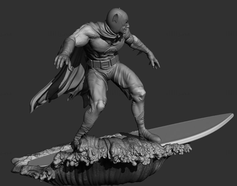 Surfing Batman 3D Model Ready to Print STL