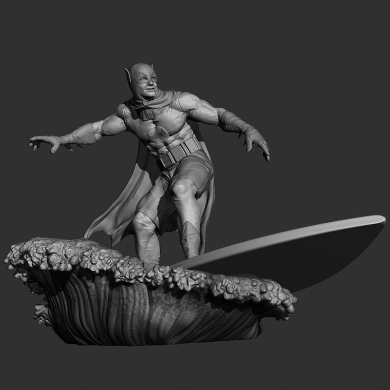 Surfing Batman 3D Model Ready to Print STL