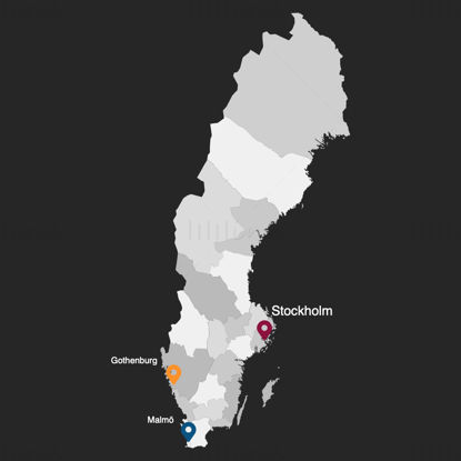Sweden Infographics Map editable PPT & Keynote