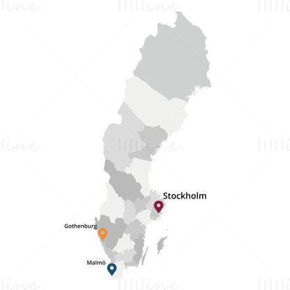Sweden map vector