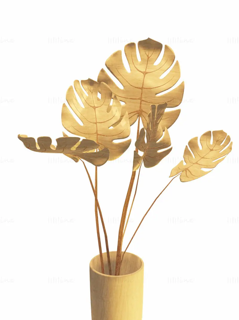 モンステラ 木製植物 3Dモデル