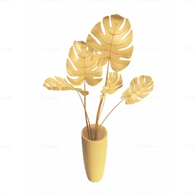 Swiss Cheese wooden plant 3d model