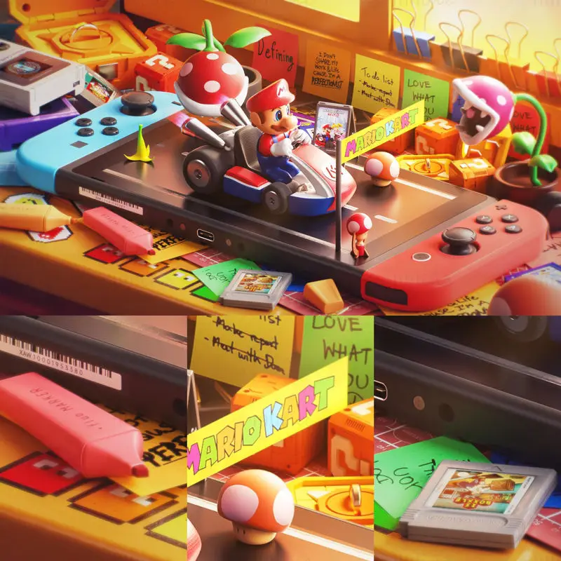 Switch Gamepad Mario Kart Scene Project 3D Model