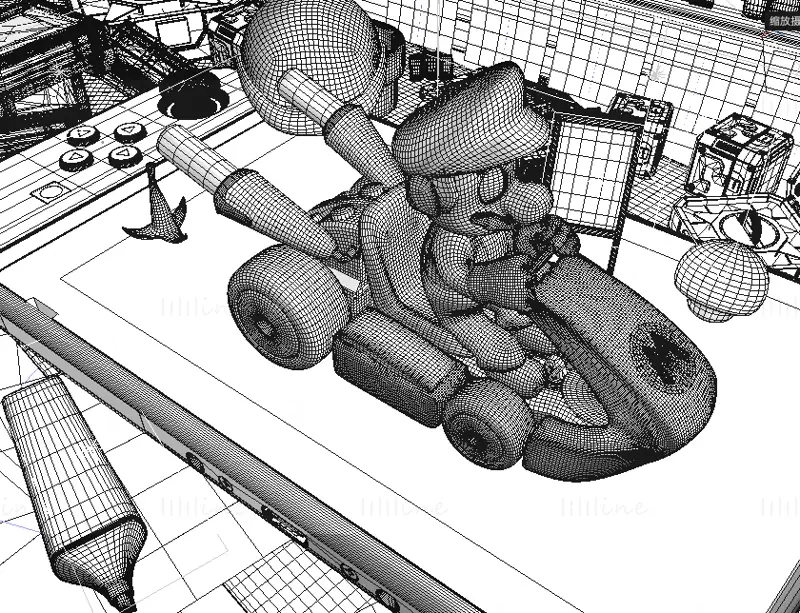 Switch Gamepad Mario Kart Scene Project 3D Model
