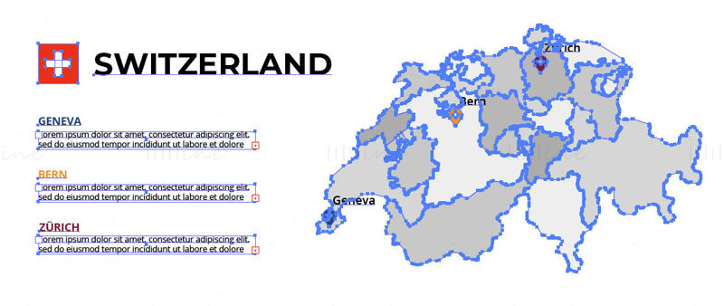 Switzerland map vector
