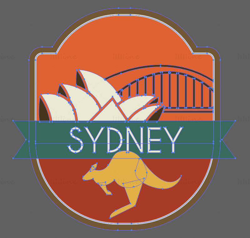シドニー市の象徴的な要素ベクトル eps png