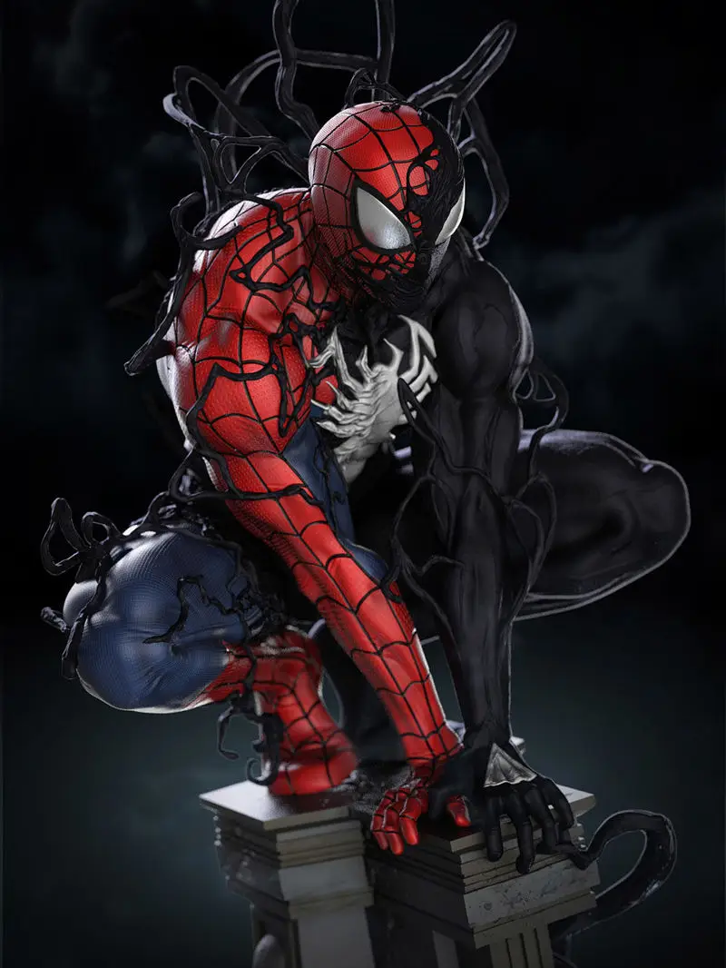 Symbiote Spiderman 3D-utskriftsmodell STL
