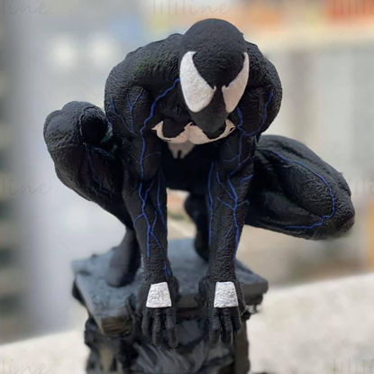 Symbiont Spiderman-standbeeld 3D-model Klaar om af te drukken STL