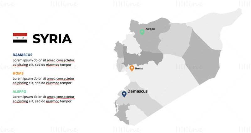 Syria Infographics Map editable PPT & Keynote
