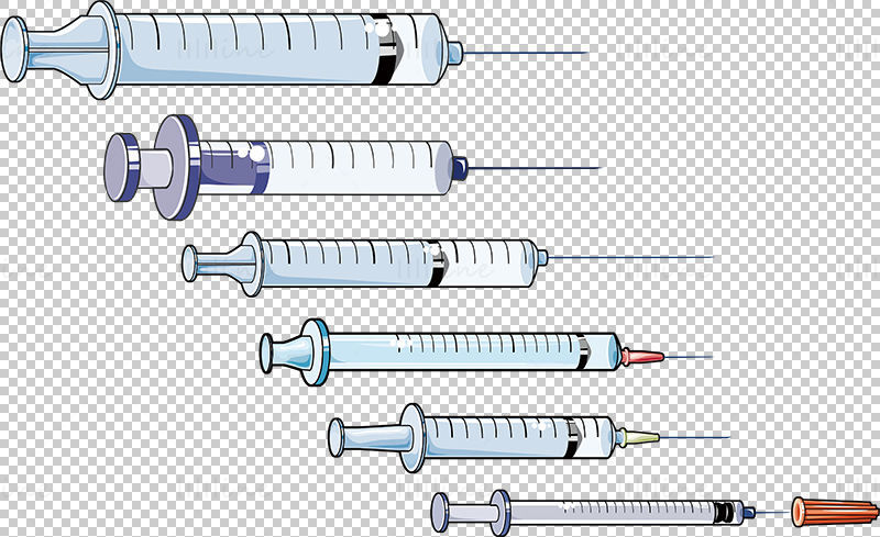 Syringes of various sizes vector