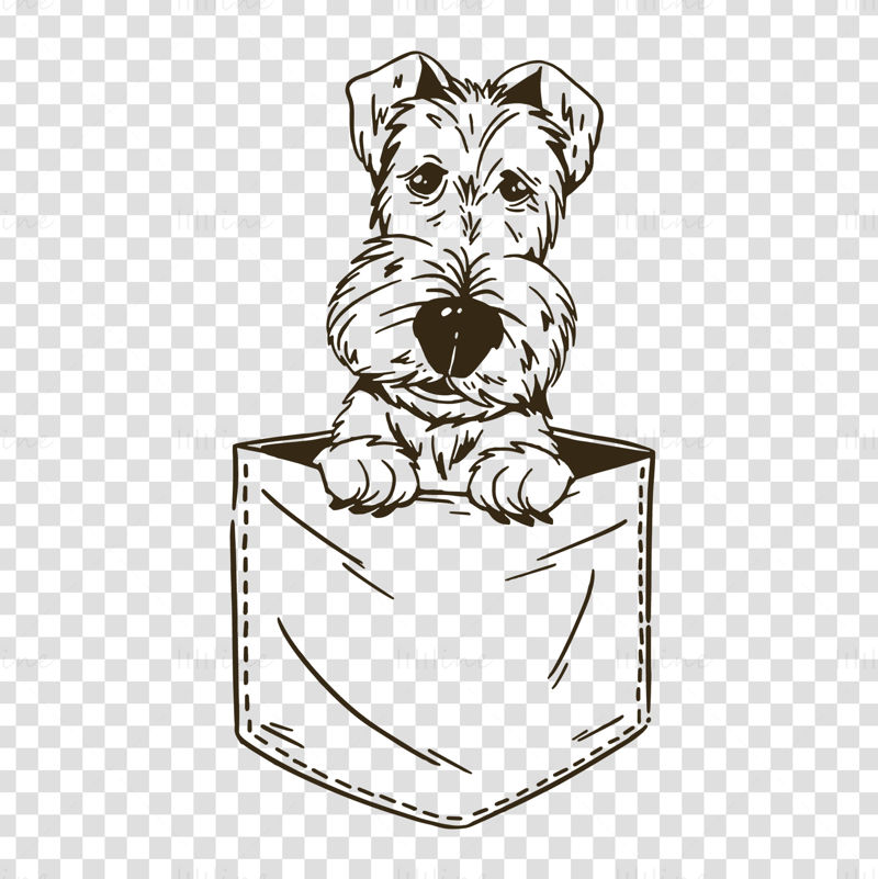 Pocket Puppy Hand Drawn Pattern T Shirt Design Vector Illustration