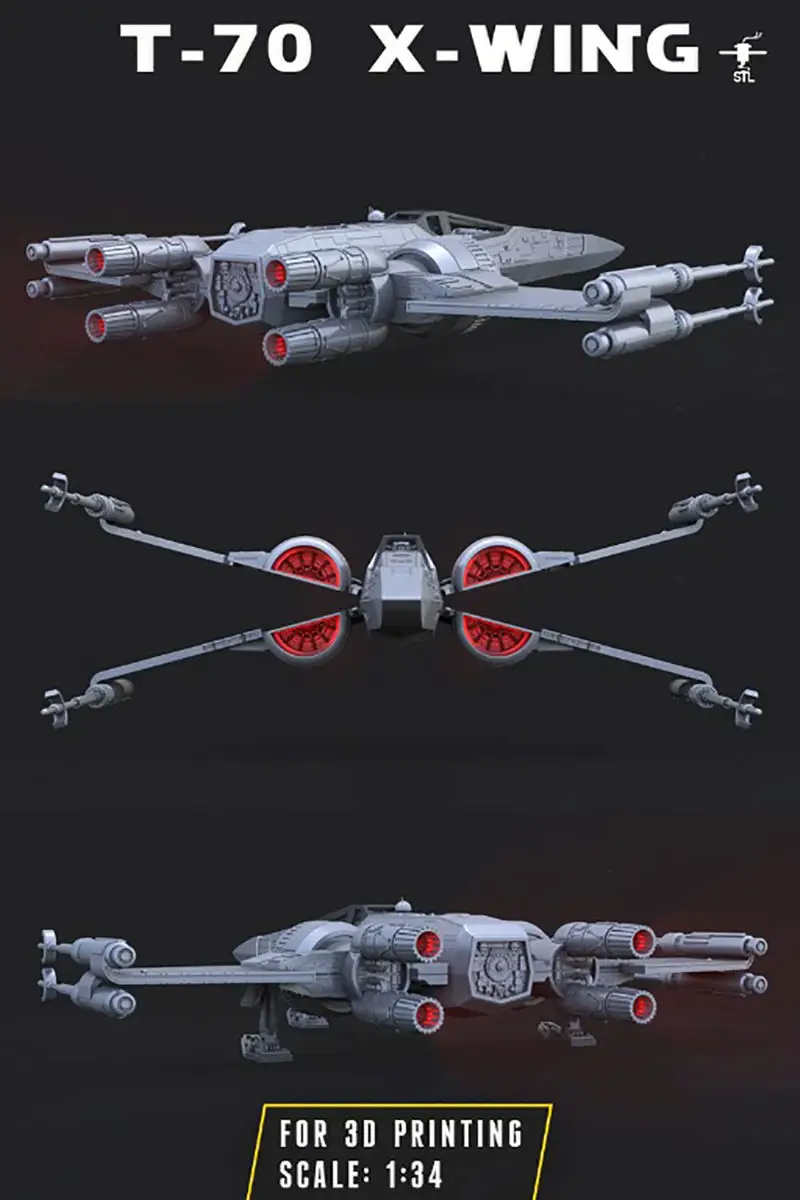 T-70 X-Wing - Star Wars 3D Print Model STL