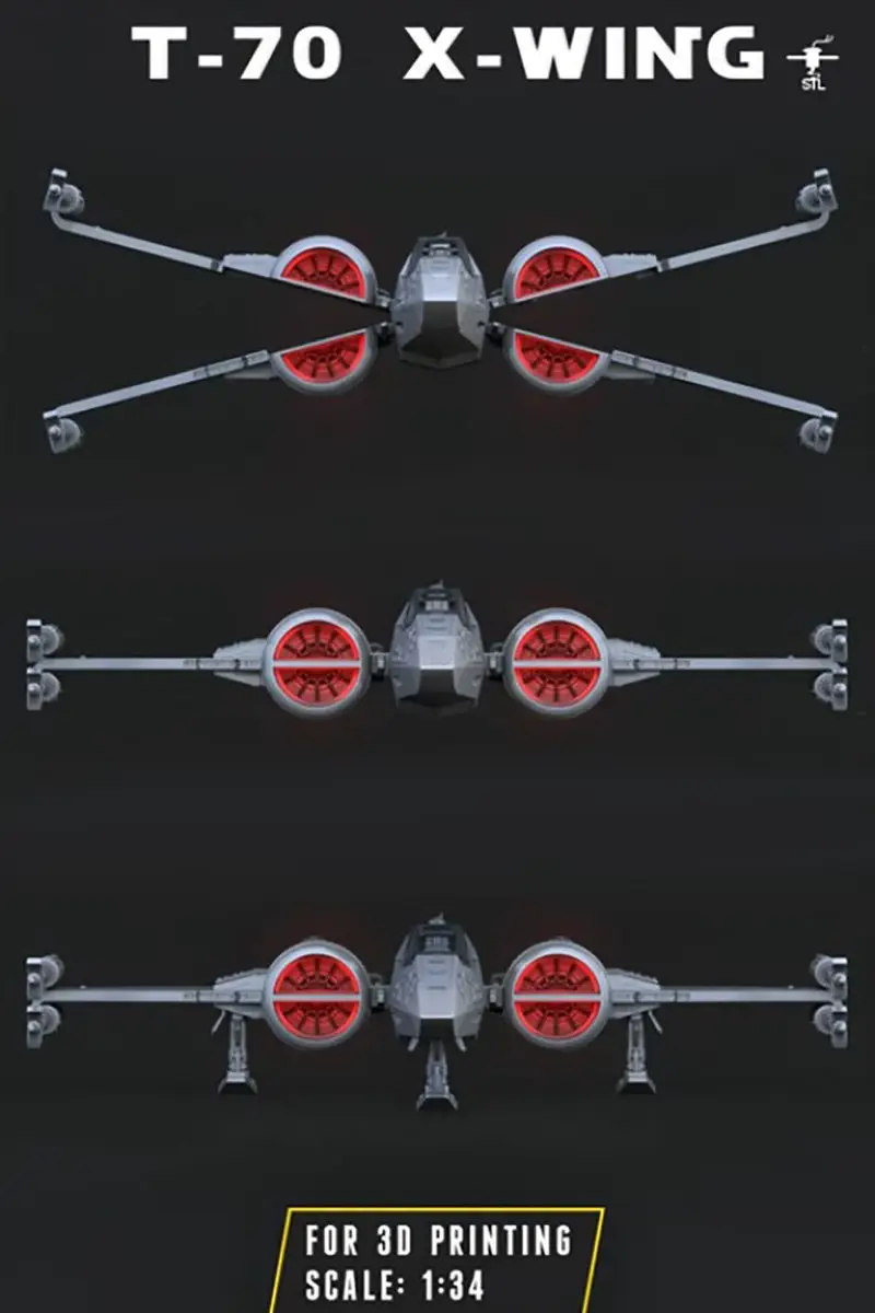 T-70 X-Wing - 3D tiskani model Vojne zvezd STL