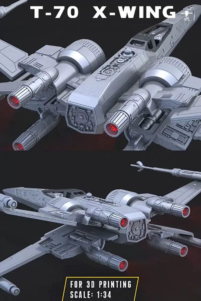 T-70 X-Wing - Star Wars 3D Print Model STL