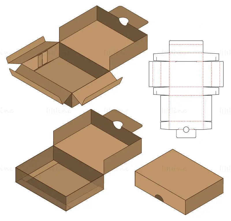 Takeaway Box dieline vector