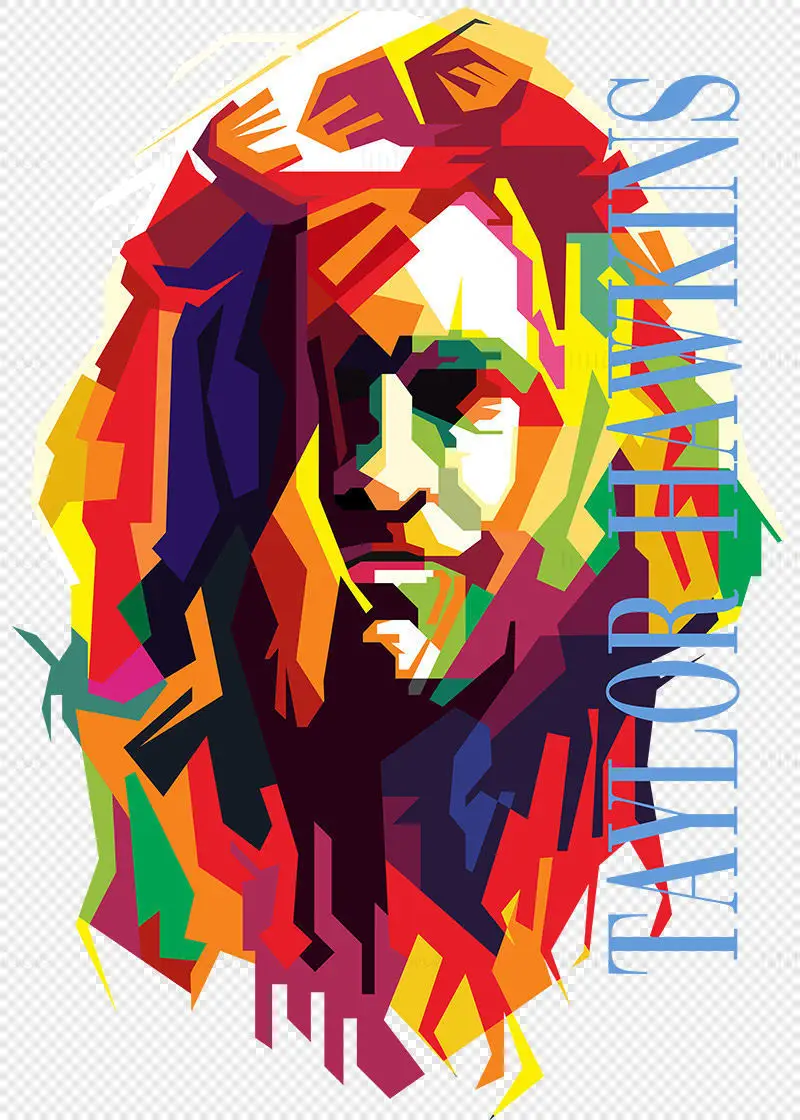 Taylor Hawkins Foo Fighters zenész pop art WPAP (PNG)