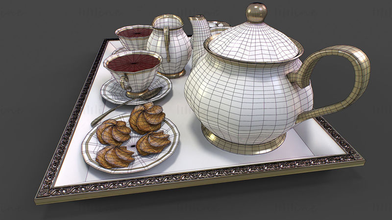 3D model čajnega servisa