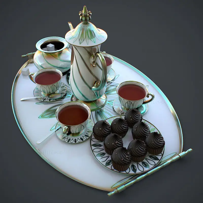 مدل سه بعدی سرویس چای