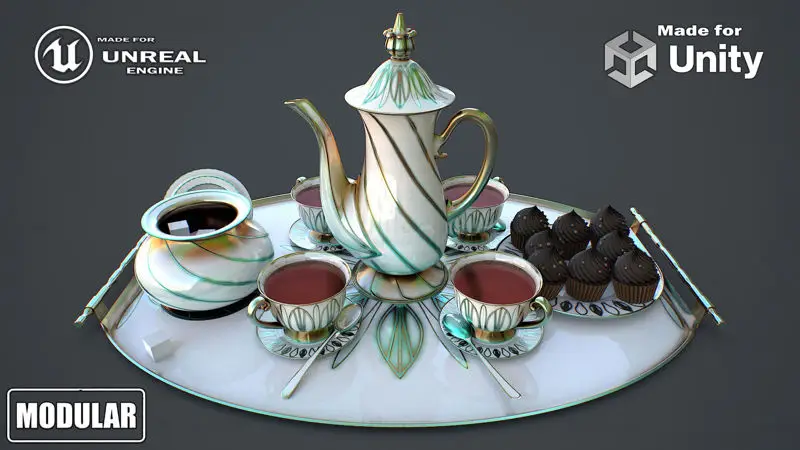 مدل سه بعدی سرویس چای