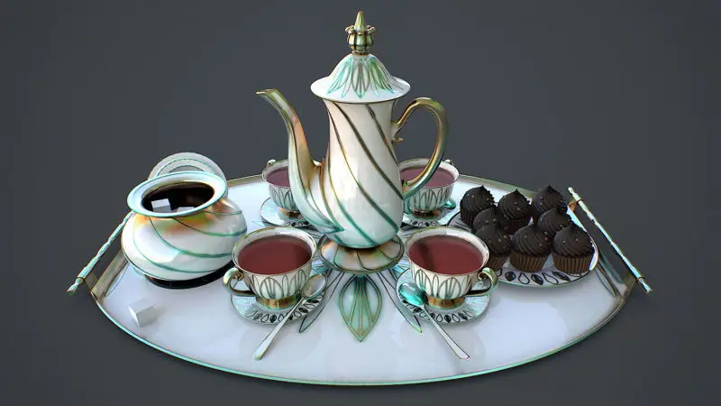 مدل سه بعدی سرویس چای