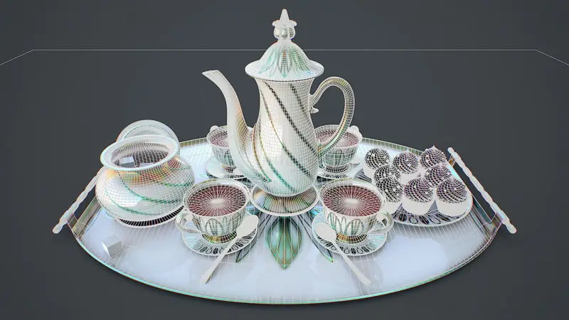 مدل سه بعدی سرویس چای