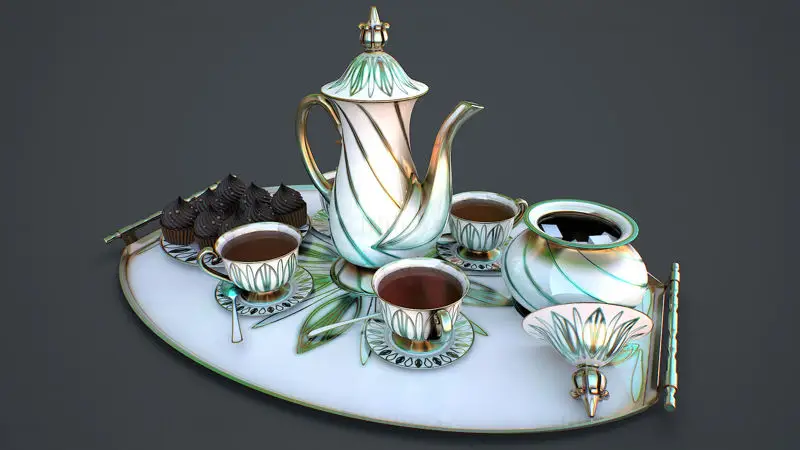 مدل سه بعدی سرویس چای