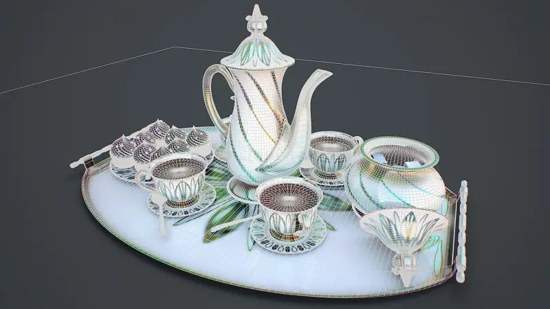 مدل سه بعدی سرویس چای