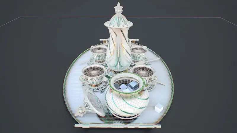 مدل سه بعدی سرویس چای