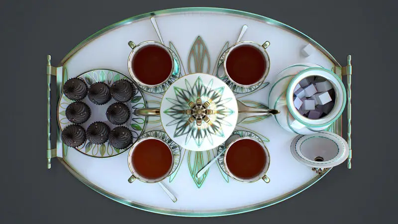 مدل سه بعدی سرویس چای