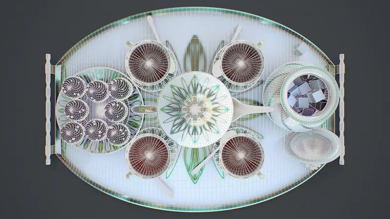مدل سه بعدی سرویس چای