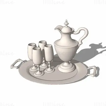 Set de ceai sketchup model 3d