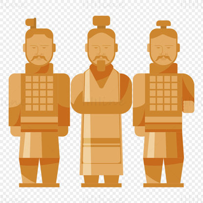 Terracotta warriors png cartoon illustration