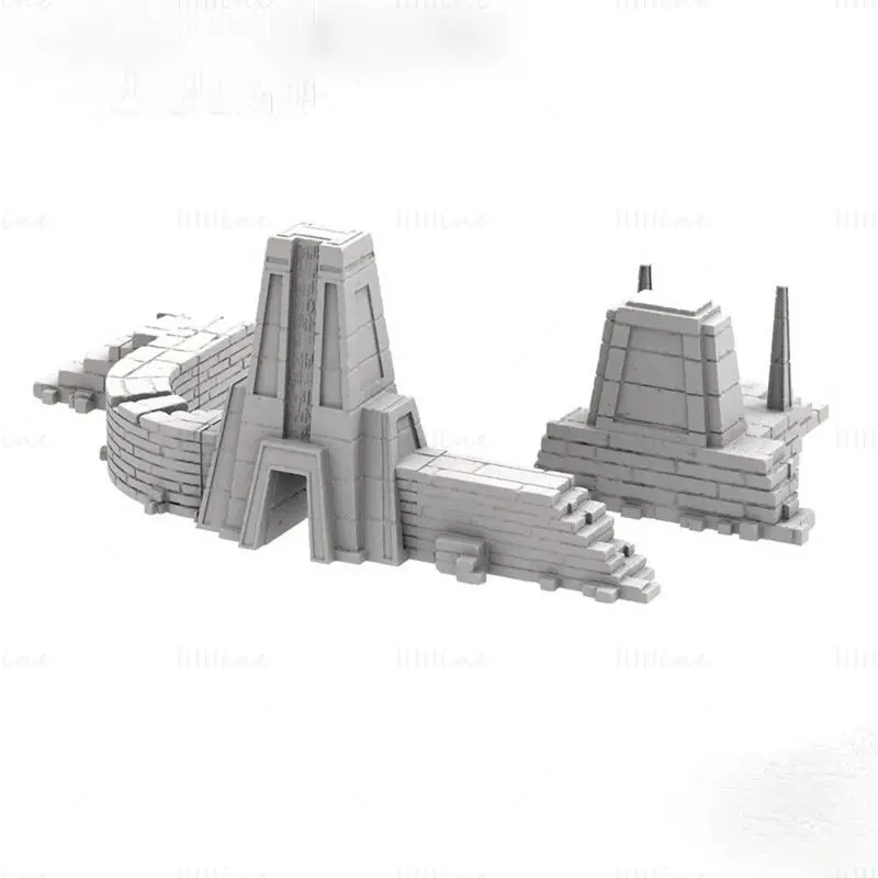 مدل پرینت سه بعدی Terrain Temple Ruins Bundle Figures