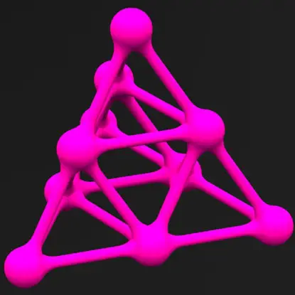 原子を含むテトラ構造の 3D プリント モデル