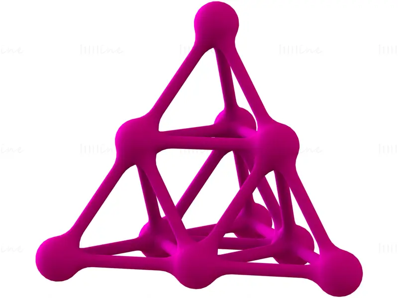Tetra-structuren met atomen 3D-printmodel