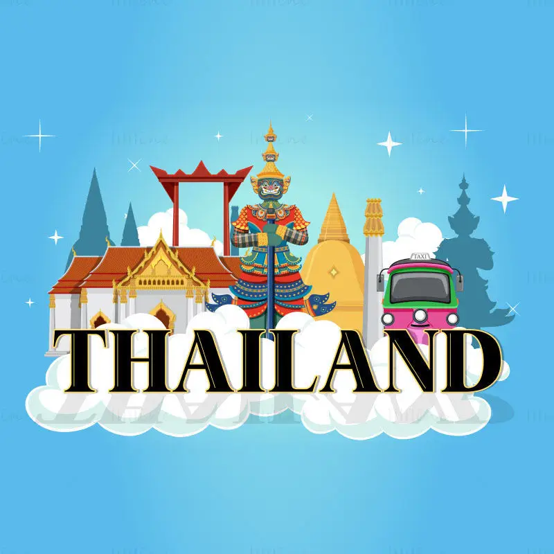 Thailand Iconic Graphic Design Vector