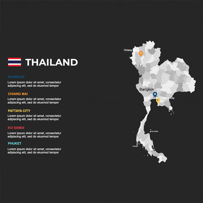 Thailand Infographics Map editable PPT & Keynote
