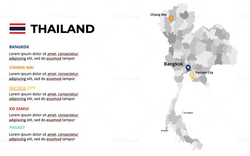 Thailand Infographics Map editable PPT & Keynote