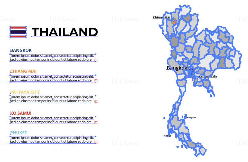 Tayland harita vektörü