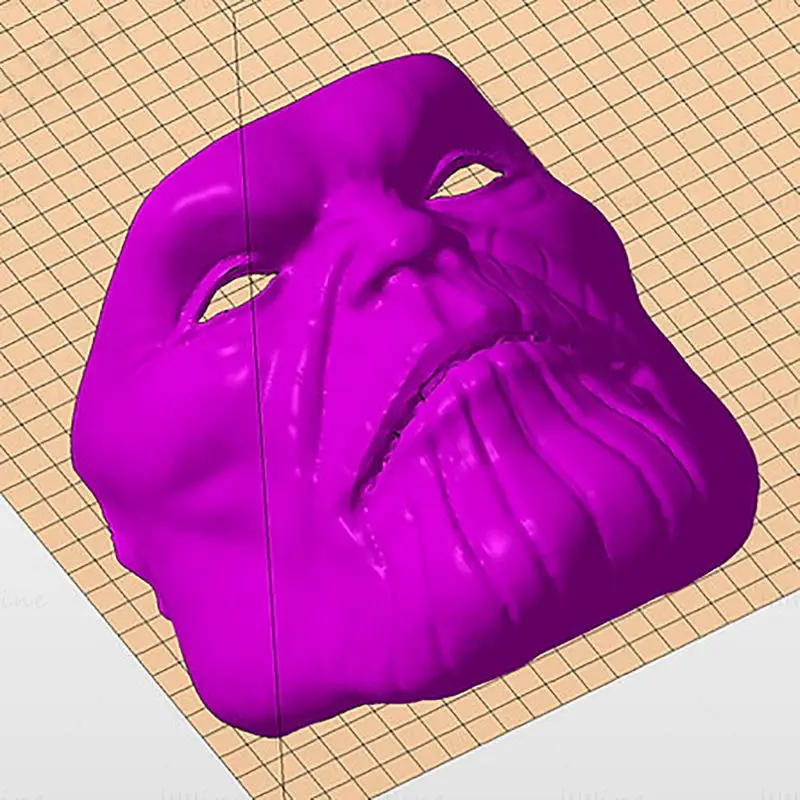 Modelo de impressão 3D de rosto e capacete de Thanos STL